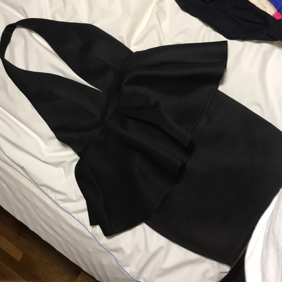 Miss Avenue black peplum open back, low open front - Picture 3 of 4